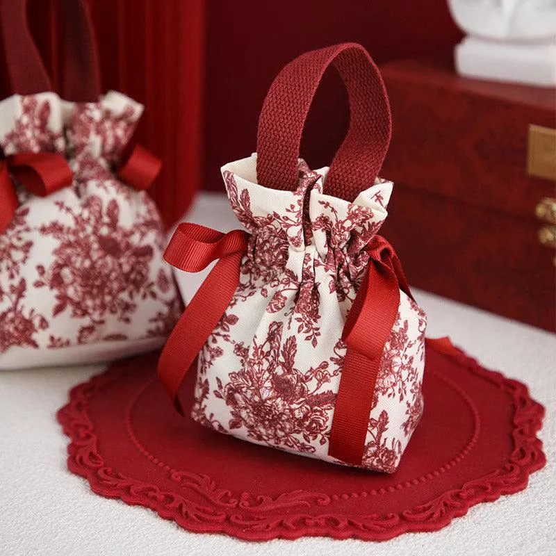 10pcs Candy Bags Wedding Canvas Drawstring Bags Party Favor Gift Bags for Candy