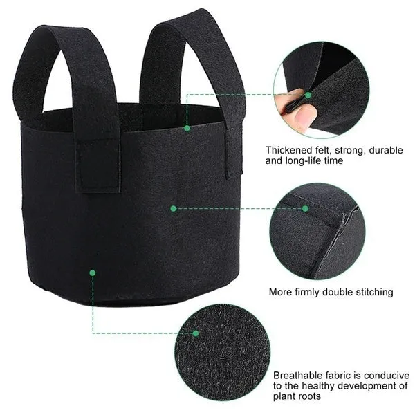 1/2/3/5/7/10 Gallon Vegetable Plants Pot Growing Container Flower Planting Black Aeration Bag