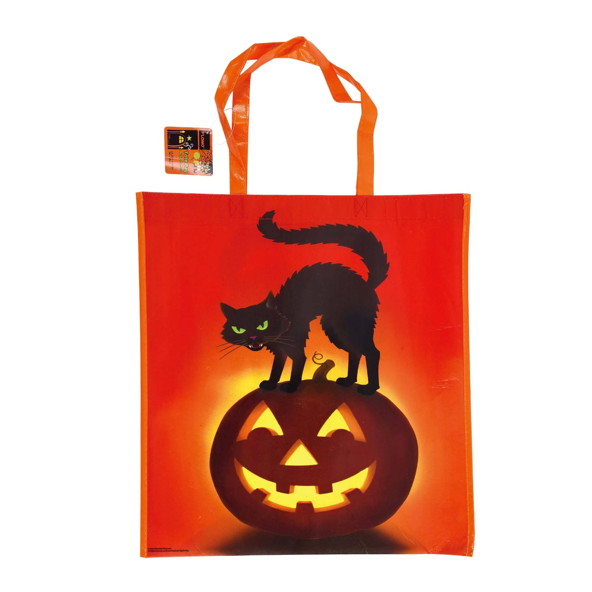 14.25" X 15.5" Non Woven Halloween Printed Tote Bags With Lamination, 2 Designs