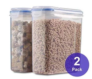 1790 Gallon Cereal Container - Free Label Kit, 4 Sided-Locking Lid, Watertight, Airtight, Space Saving, Built-In Handle, Bpa Free - Flour Container, Sugar Dispenser, Food Storage Container
