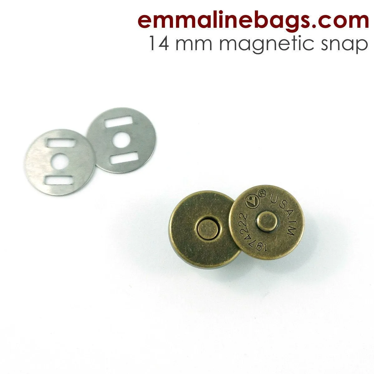 9/16" Magnetic Snap Closures (14mm) Slim - Pack of 2