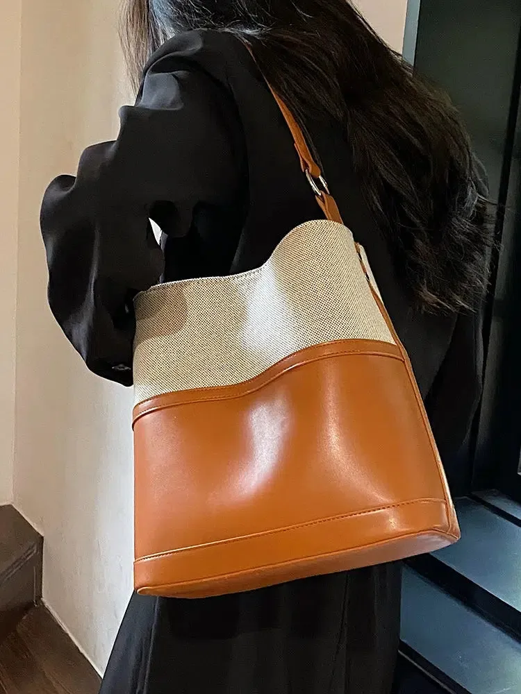 Adjustable Strap Bucket Shaped Bag