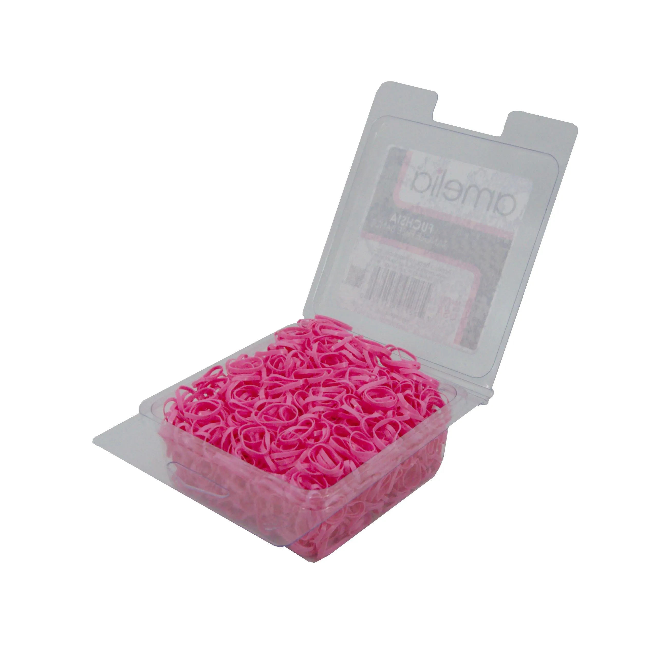 Amelia Beauty | 1/2in, Fuchsia, Tangle Free Elastic Pony Tail Holders | Made in USA, Ideal for Ponytails, Braids, Twists. For Women, Girls. Pain Free, Snag Free, Easy Off | 500 Pack