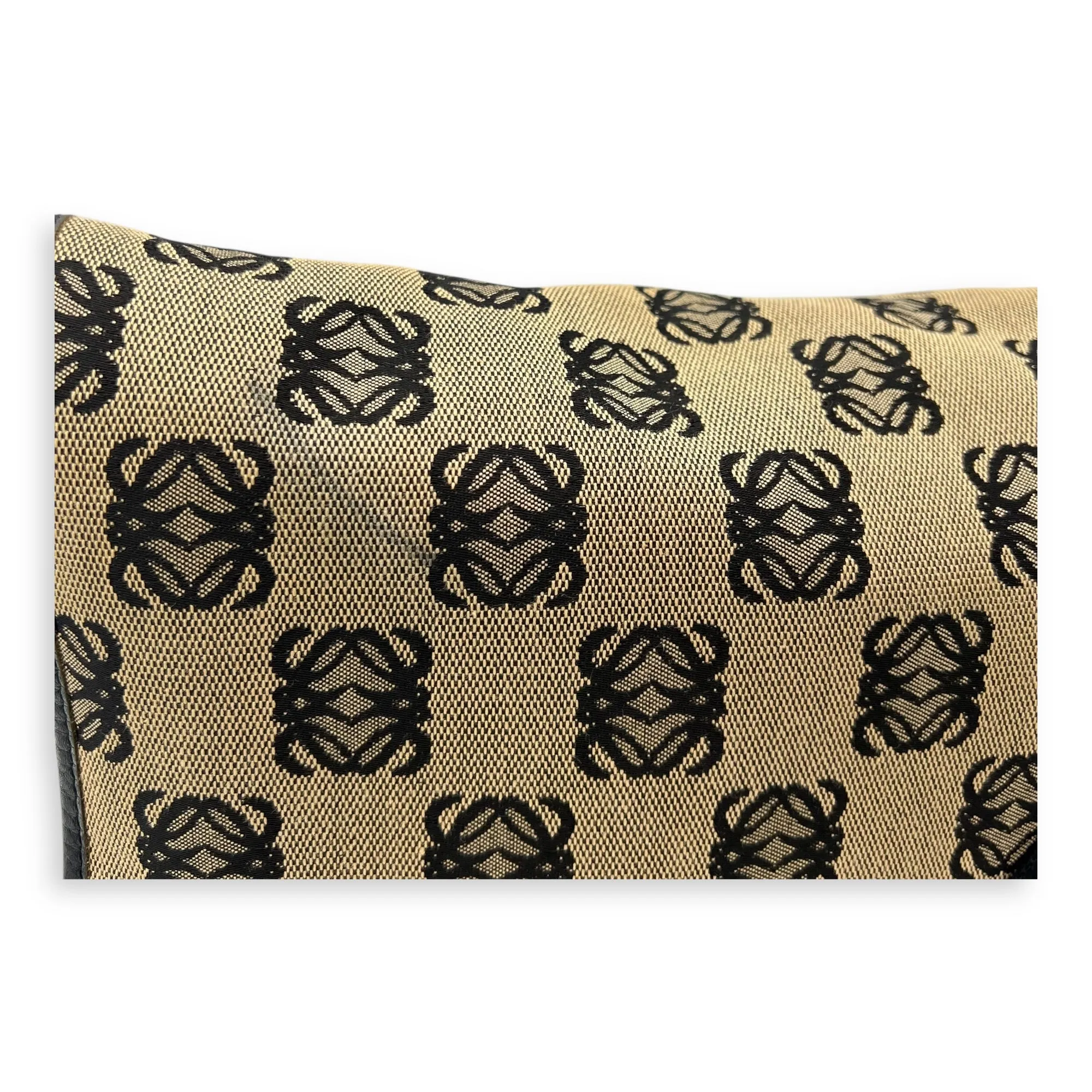 Anagram Crossbody Bag Brown in Jacquard, Silver hardware