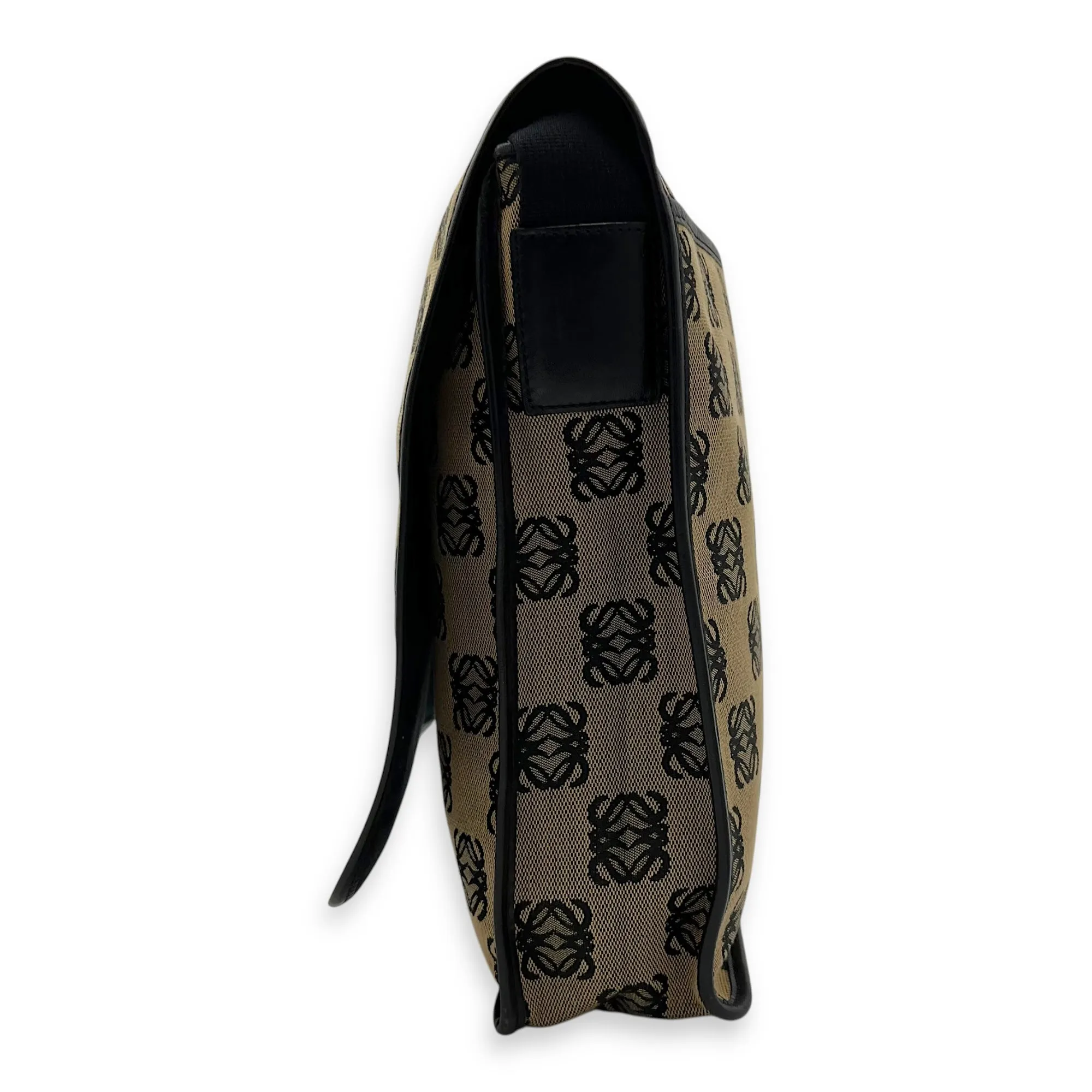 Anagram Crossbody Bag Brown in Jacquard, Silver hardware