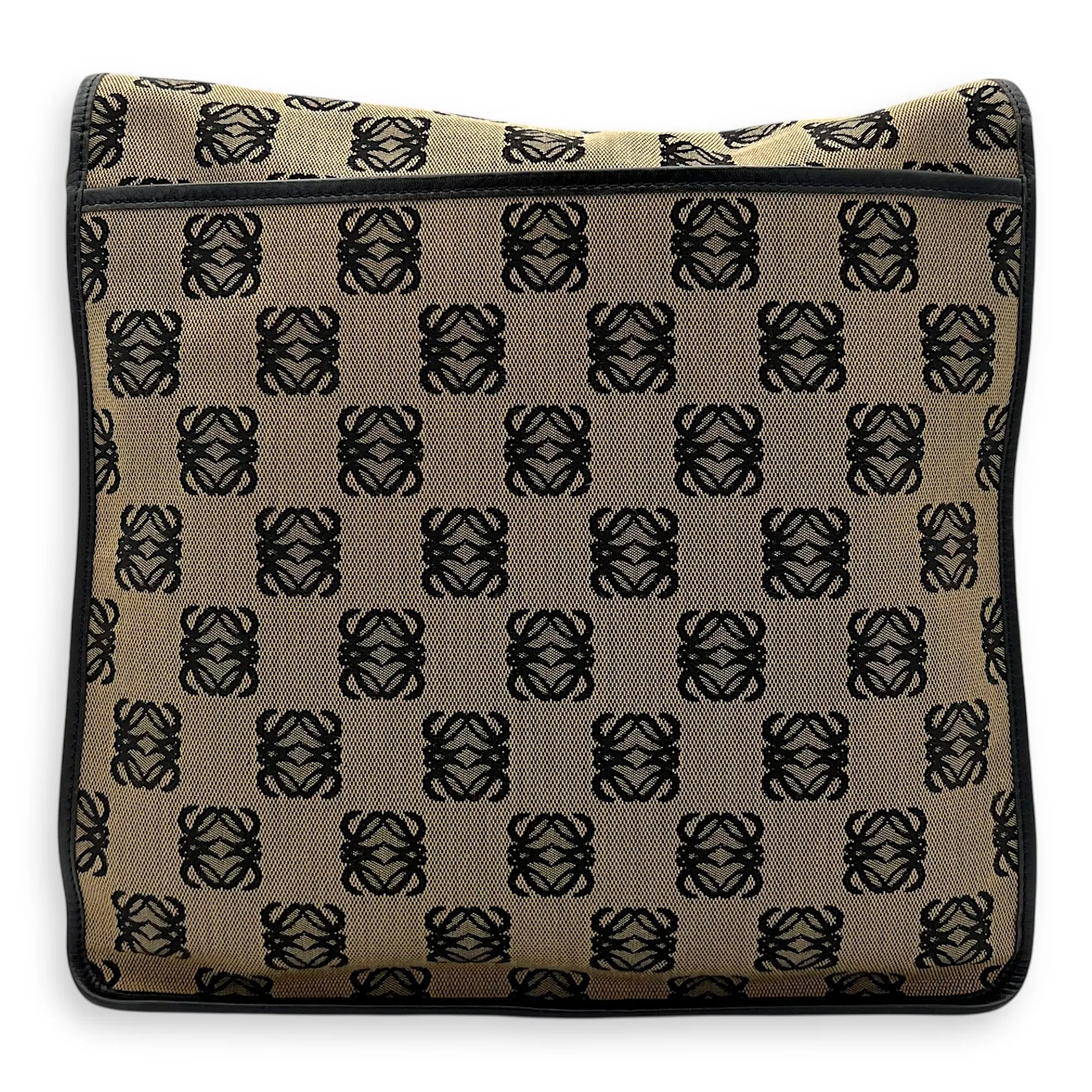 Anagram Crossbody Bag Brown in Jacquard, Silver hardware