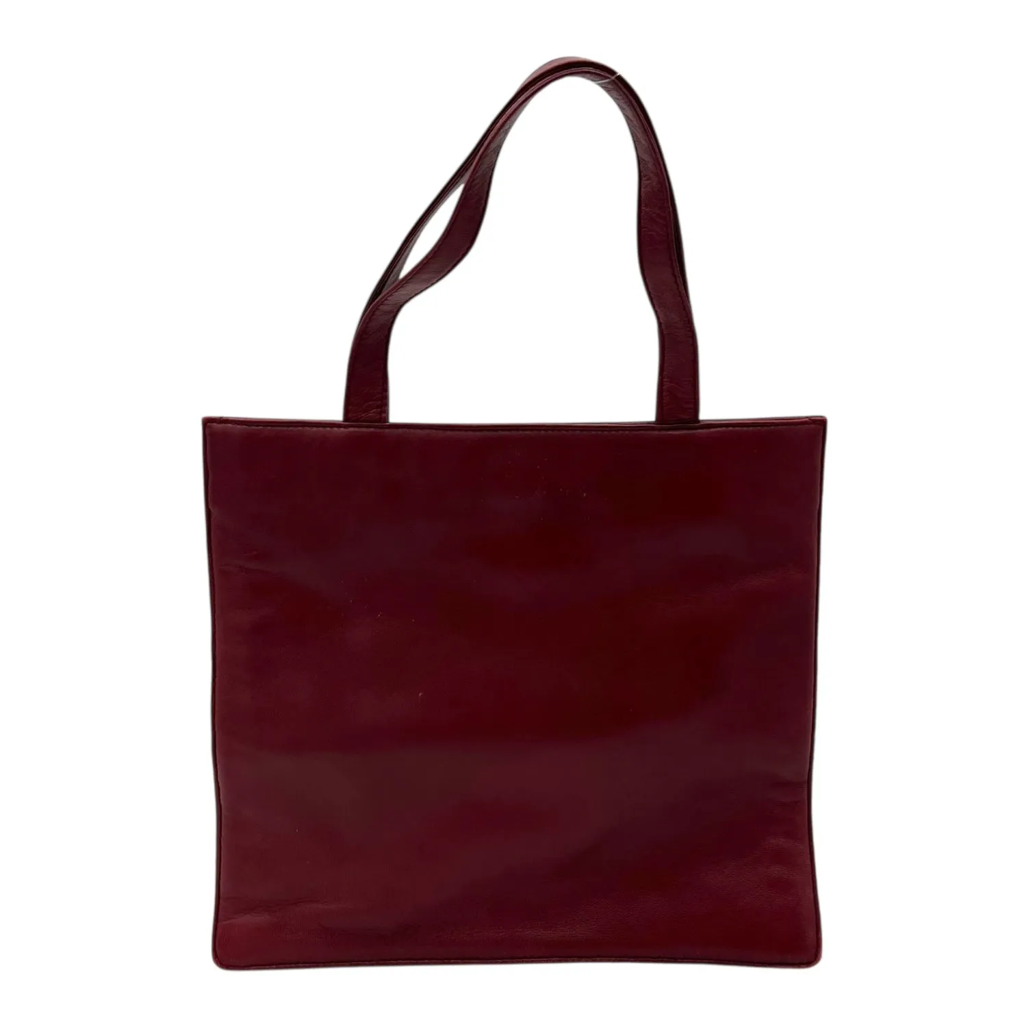 Anagram Tote Bag Red in Lambskin, Gold hardware