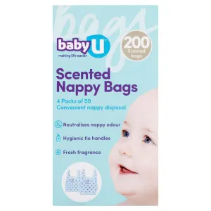 BabyU Scented Nappy Bags 200 Pack