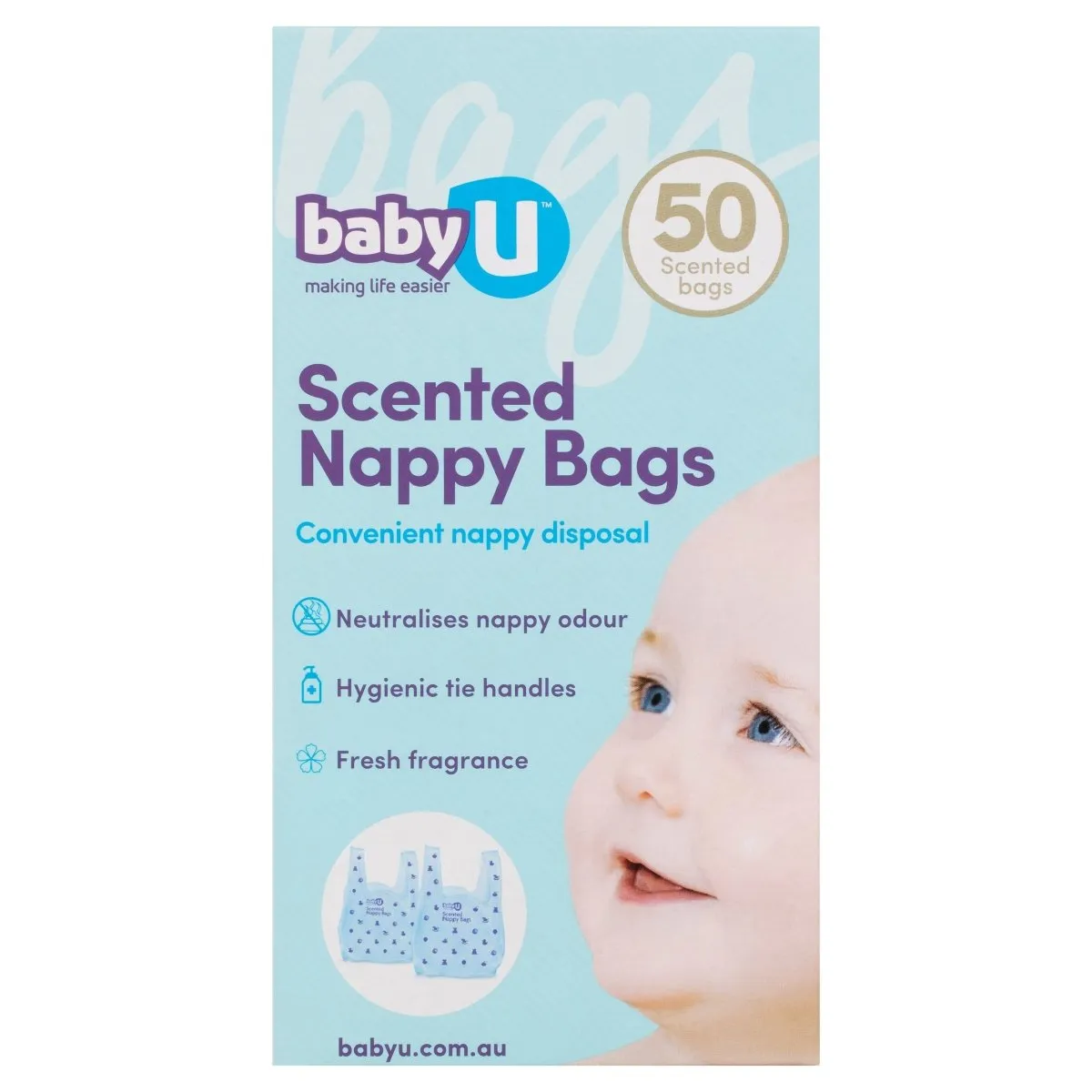 BabyU Scented Nappy Bags 50 Pack