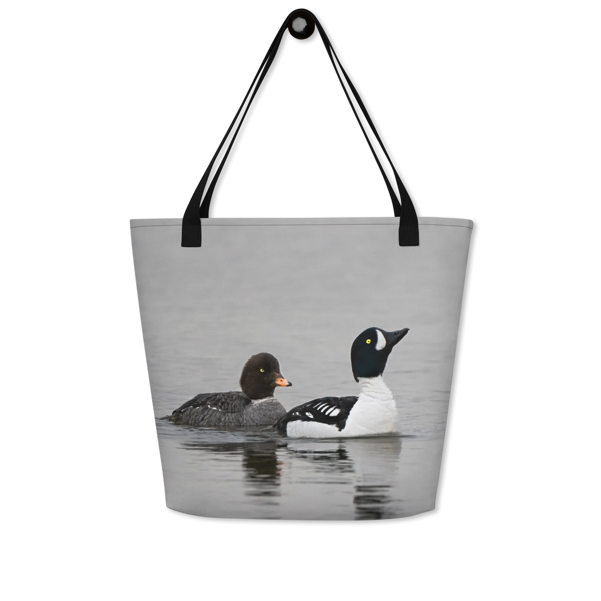 Barrow's Golden Eye All-Over Print Large Tote Bag