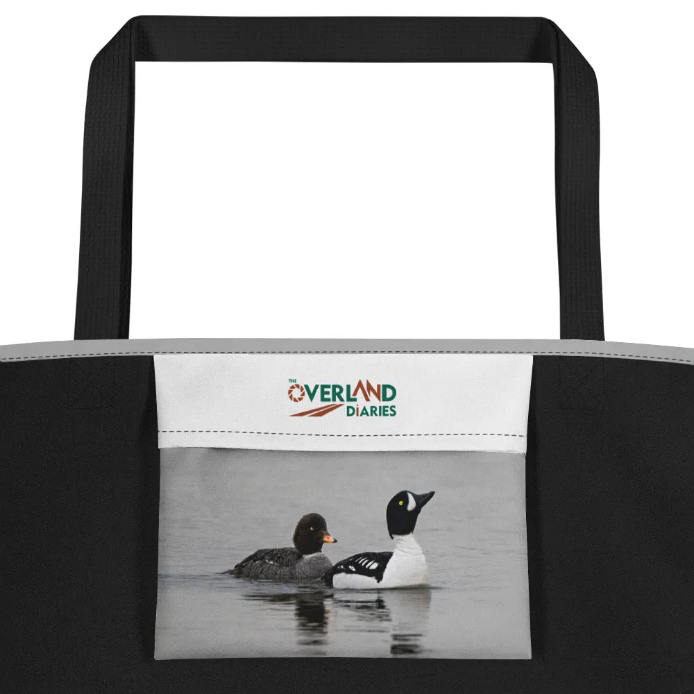 Barrow's Golden Eye All-Over Print Large Tote Bag