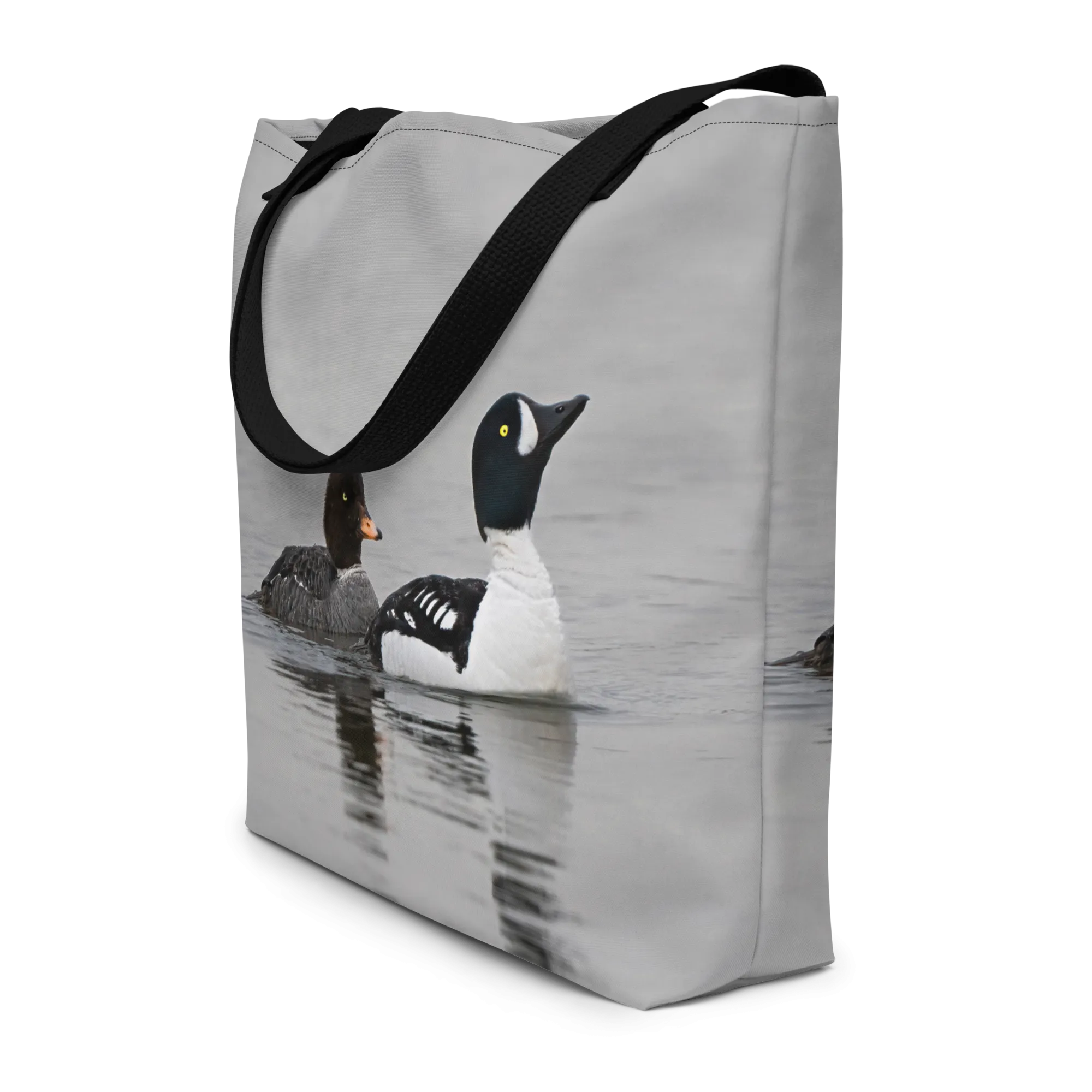 Barrow's Golden Eye All-Over Print Large Tote Bag