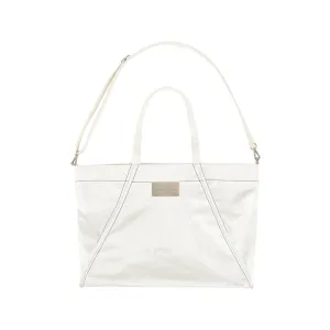 BIG COATING TOTE BAG IN WHITE