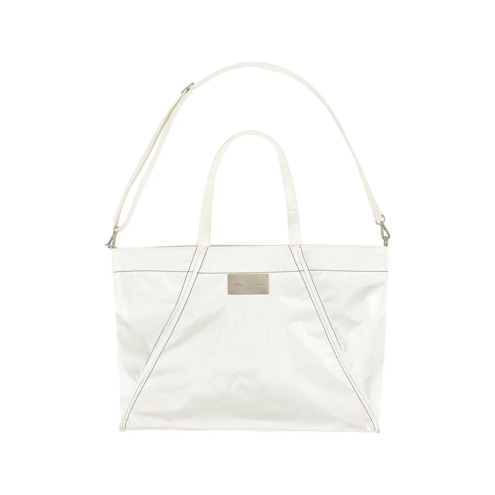 BIG COATING TOTE BAG IN WHITE