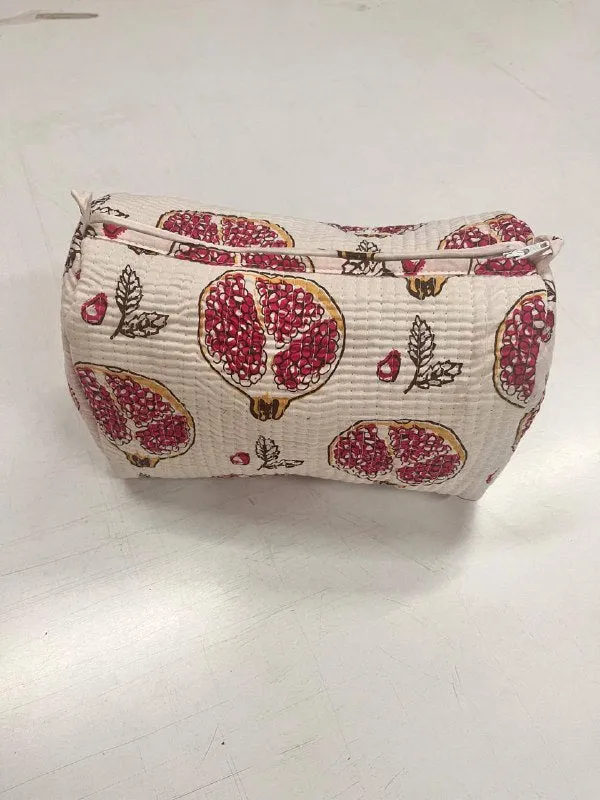 Blooming Pomegranate Quilted Wash Bag
