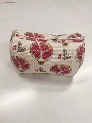 Blooming Pomegranate Quilted Wash Bag