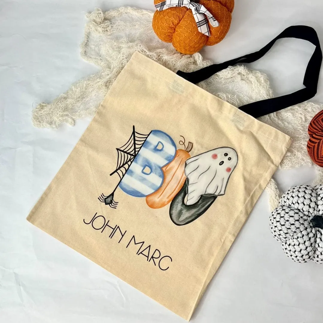 Blue Boo Halloween Trick or Treat Bag