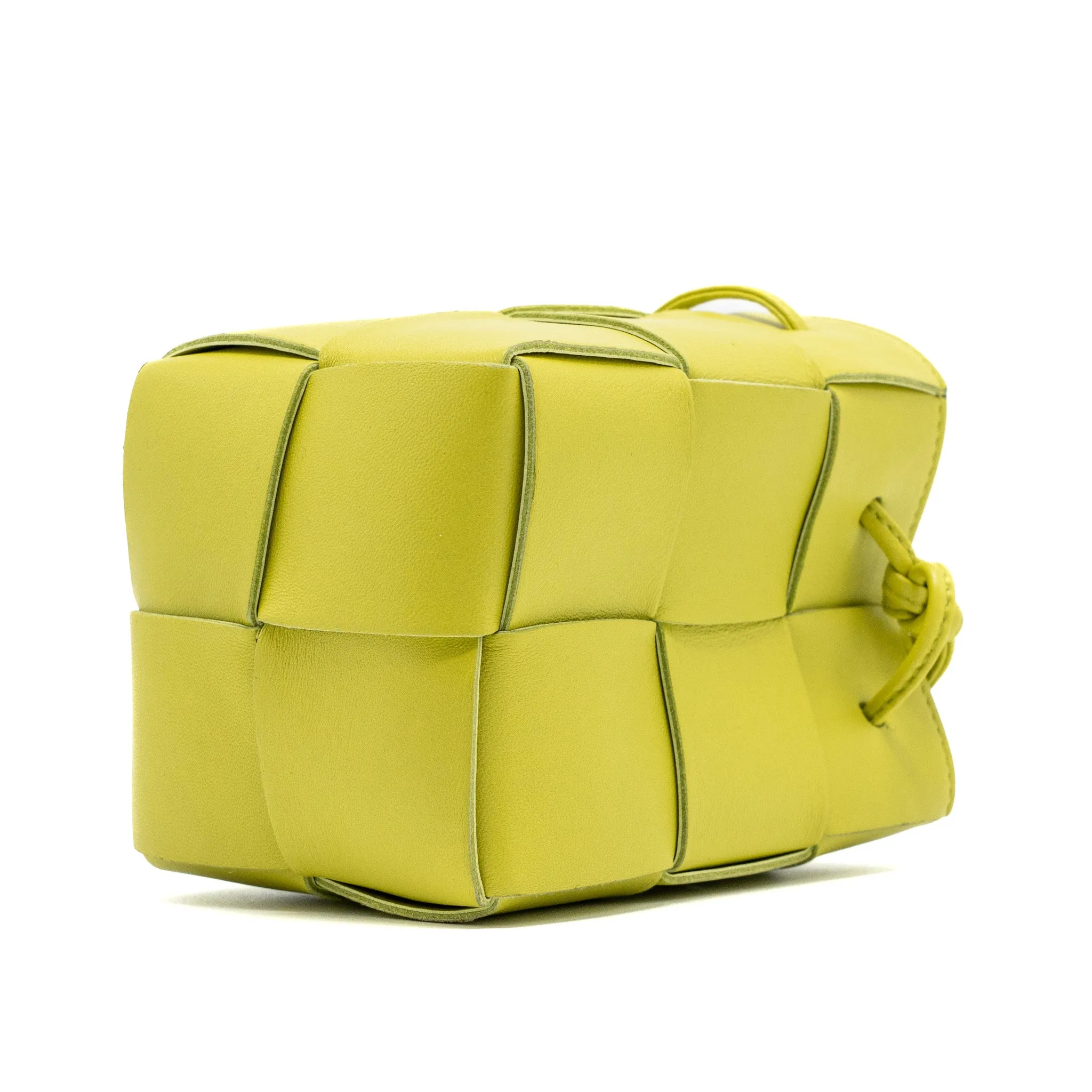 Bottega Veneta Mini Cassette Bucket Bag Lambskin Yellow
