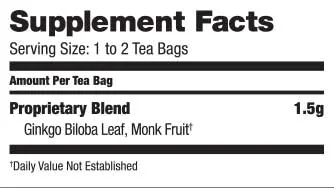 Bravo Tea, Gingko Biloba, 20 Tea Bags