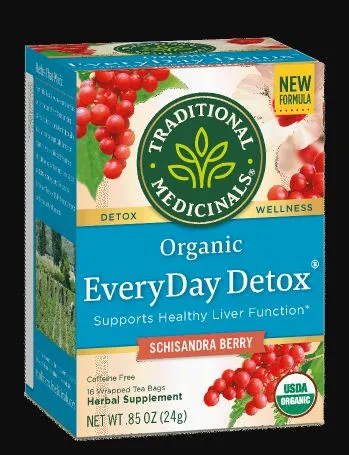 [Bundle Of 4] Traditional Medicinals EveryDay Detox Tea, 16 bags Exp: