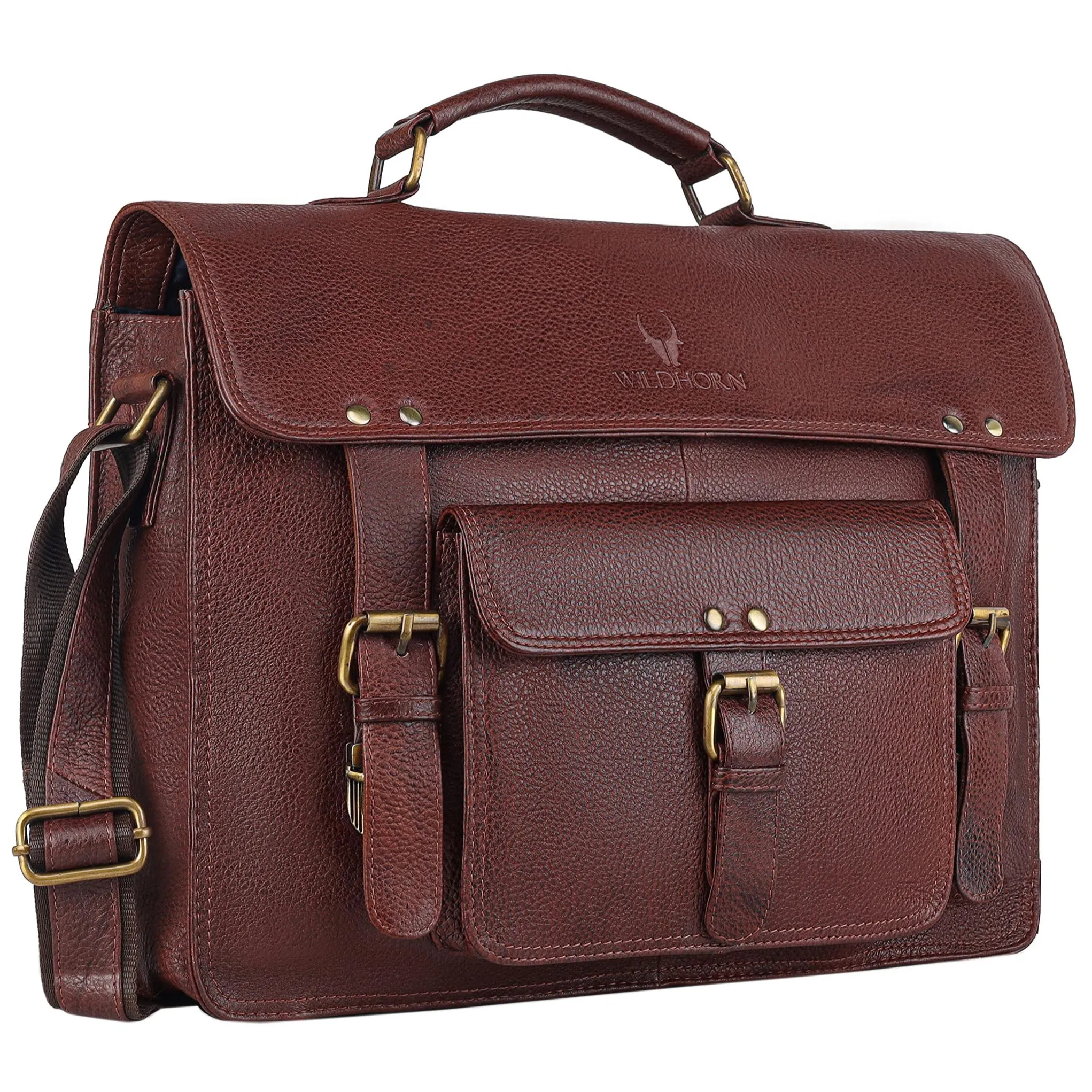 BYRON BAY Leather Laptop Messenger Bag for Men