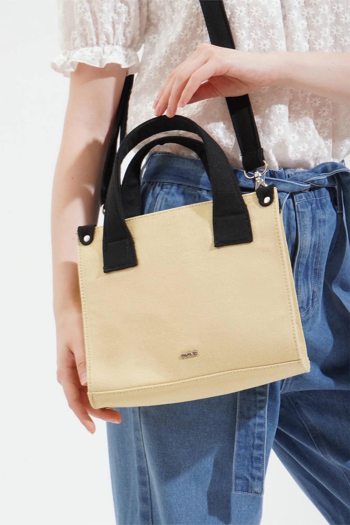 Canvas Sling Bag with Contrast Detail