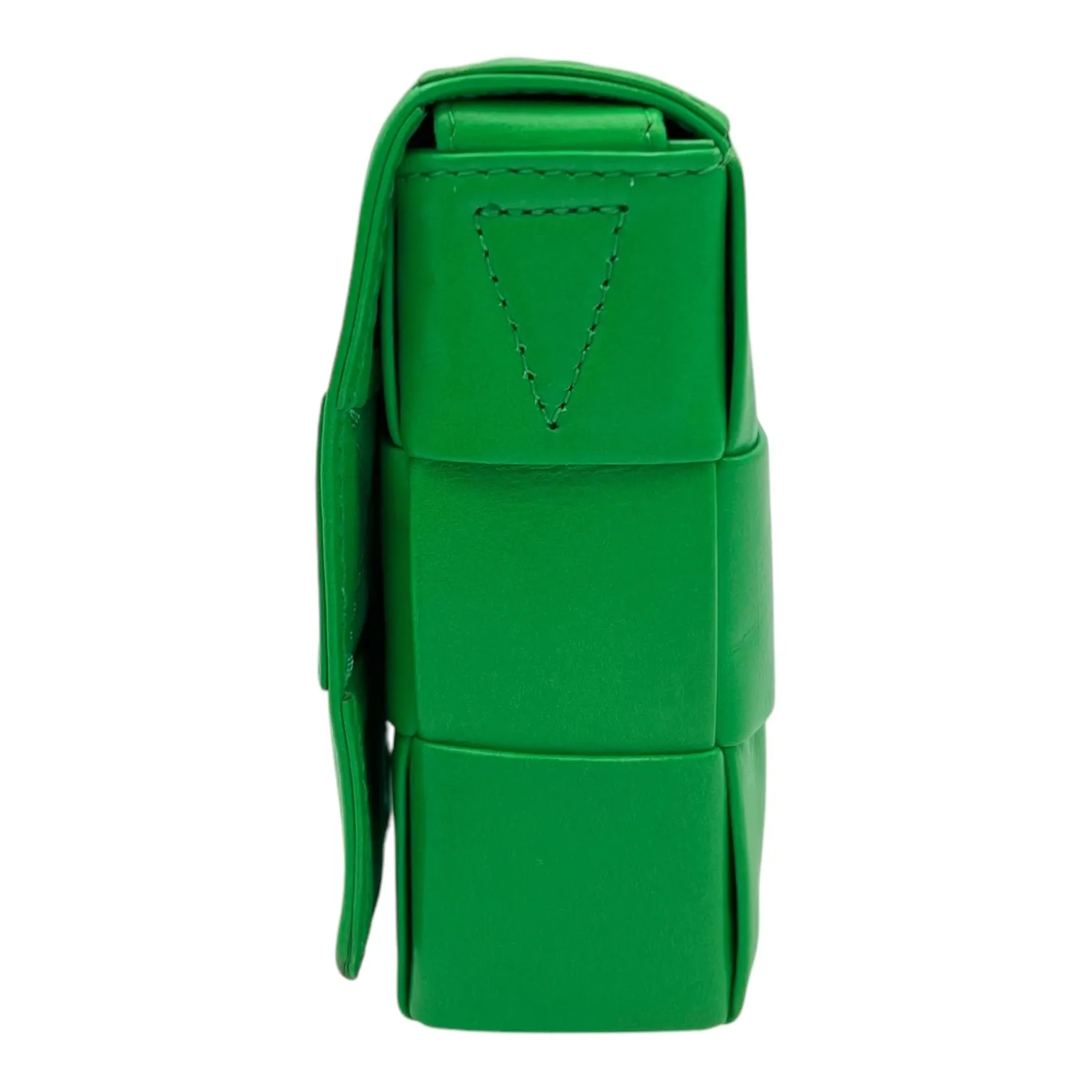 Cassette Crossbody Bag Green in Calfskin, Silver hardware