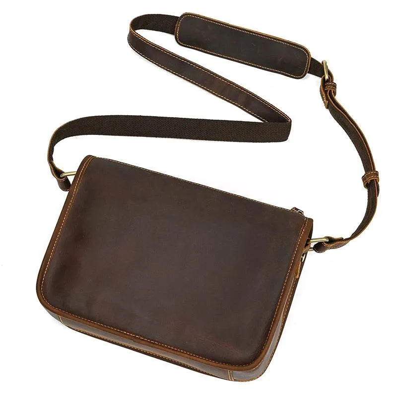Casual Leather Crossbody Bag for Men – Multi-pocket iPad Sling