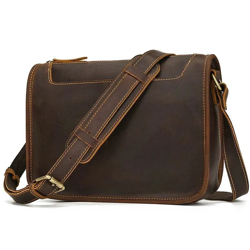 Casual Leather Crossbody Bag for Men – Multi-pocket iPad Sling