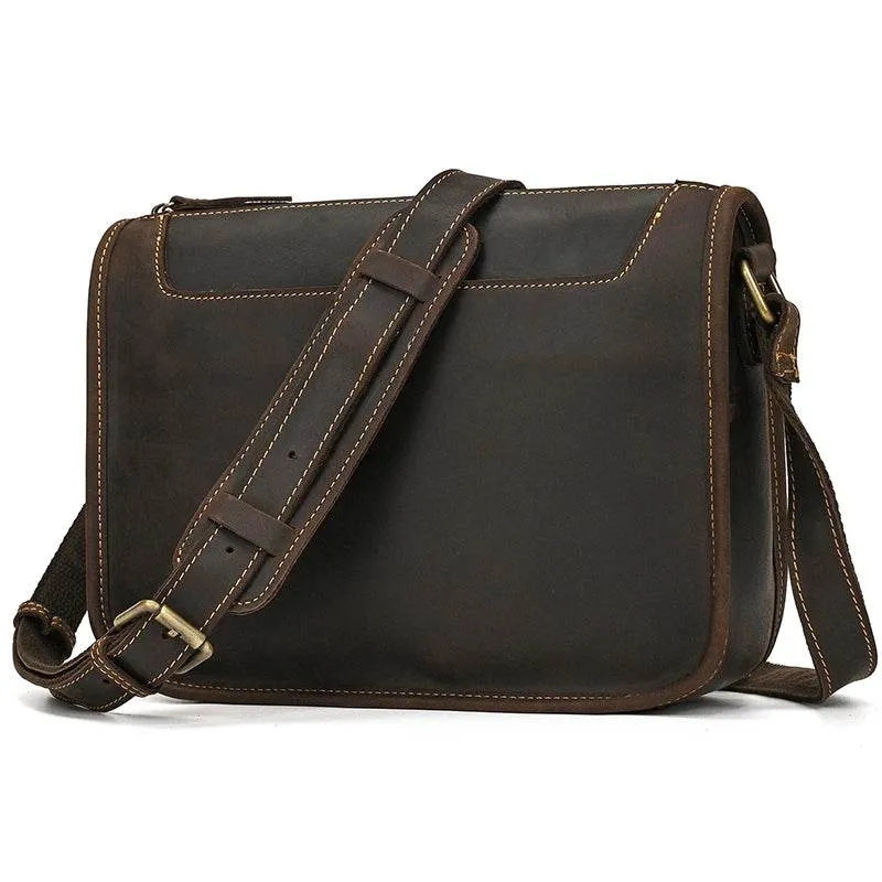 Casual Leather Crossbody Bag for Men – Multi-pocket iPad Sling
