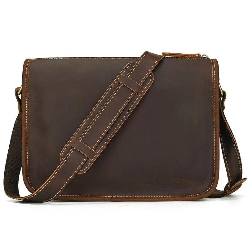 Casual Leather Crossbody Bag for Men – Multi-pocket iPad Sling