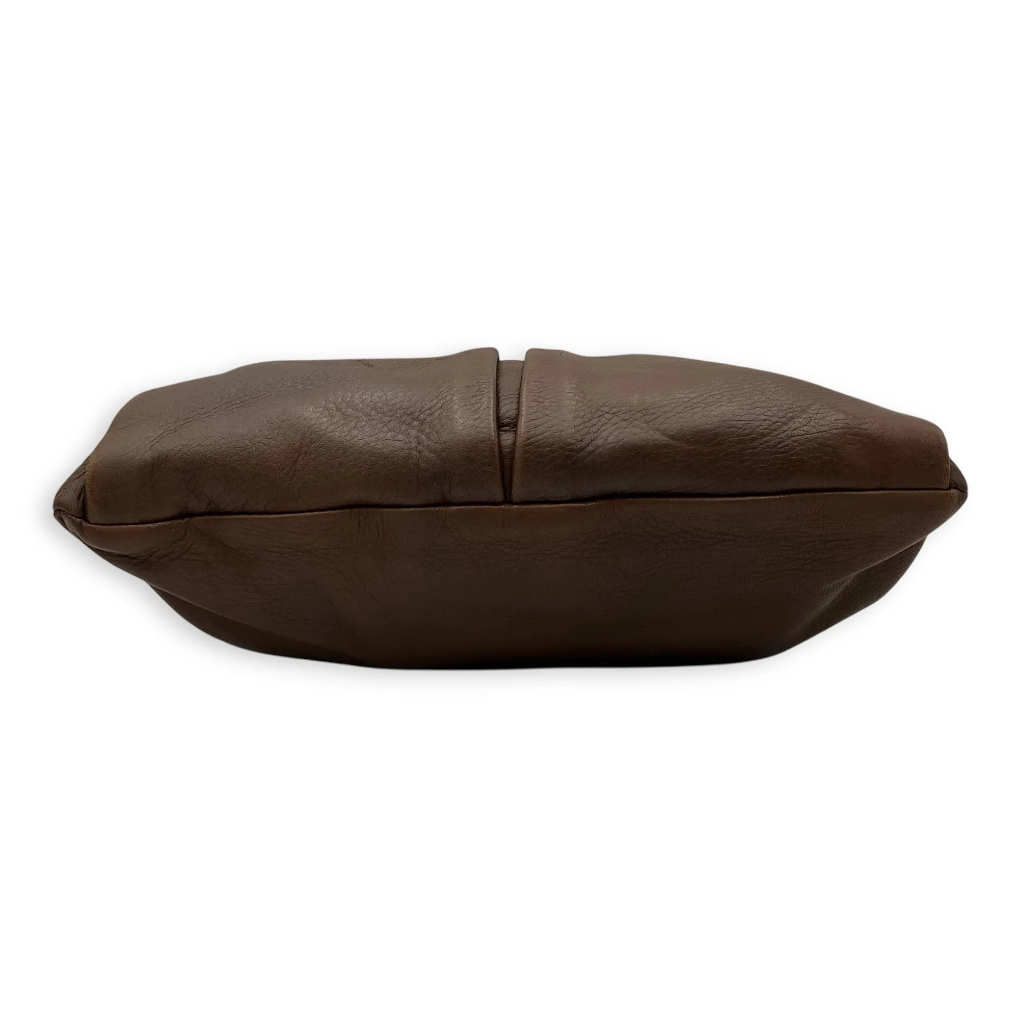 Cervo Crossbody Bag Medium Brown in Calfskin, Silver hardware