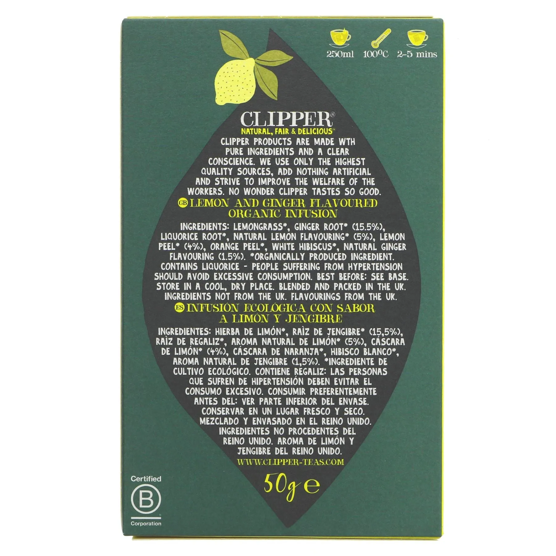 Clipper | Lemon & Ginger | 20 bags