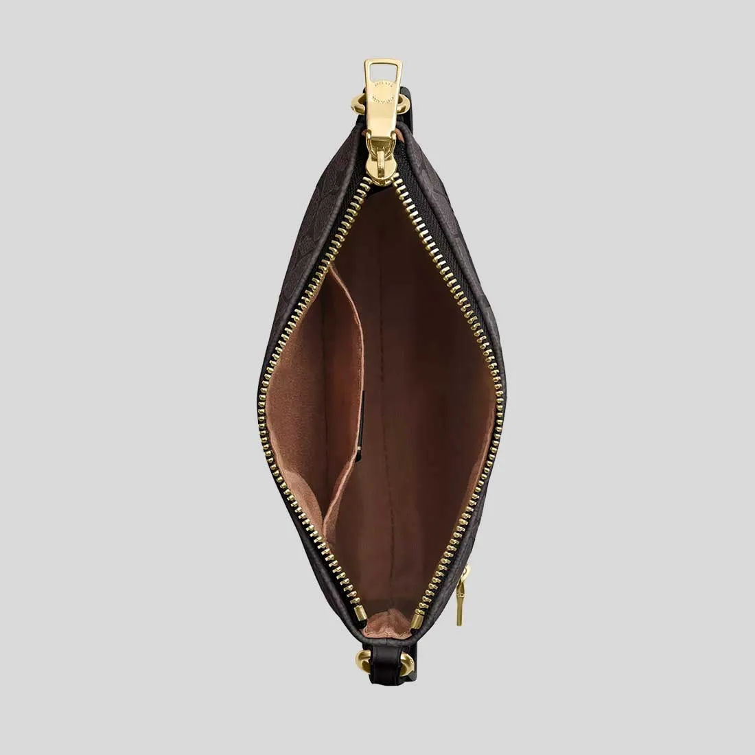 COACH Mini Rowan File Bag In Signature Canvas Walnut/Black RB-CW325