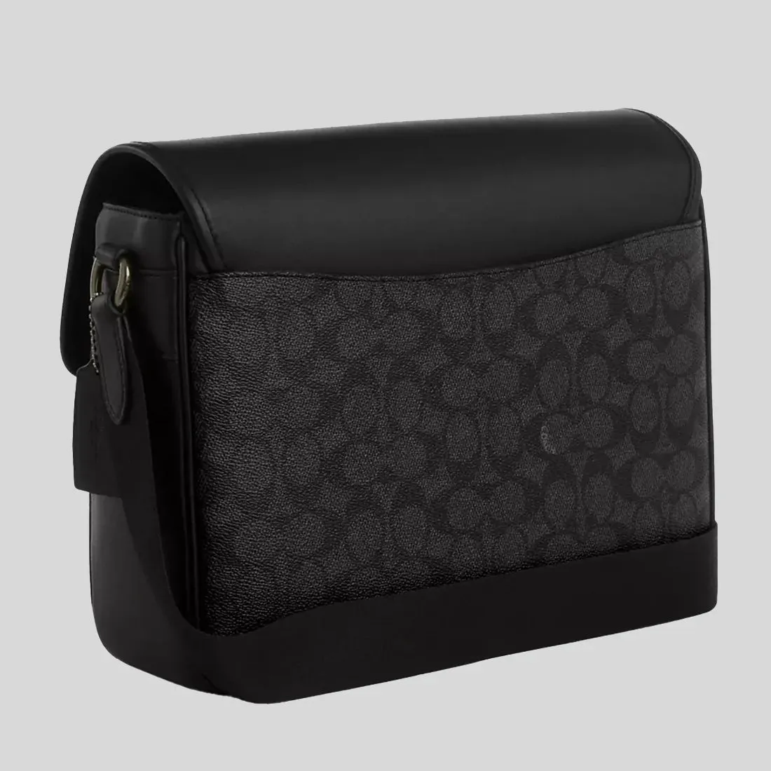 COACH Racer Messenger In Signature Canvas Charcoal/Black RS-CT716