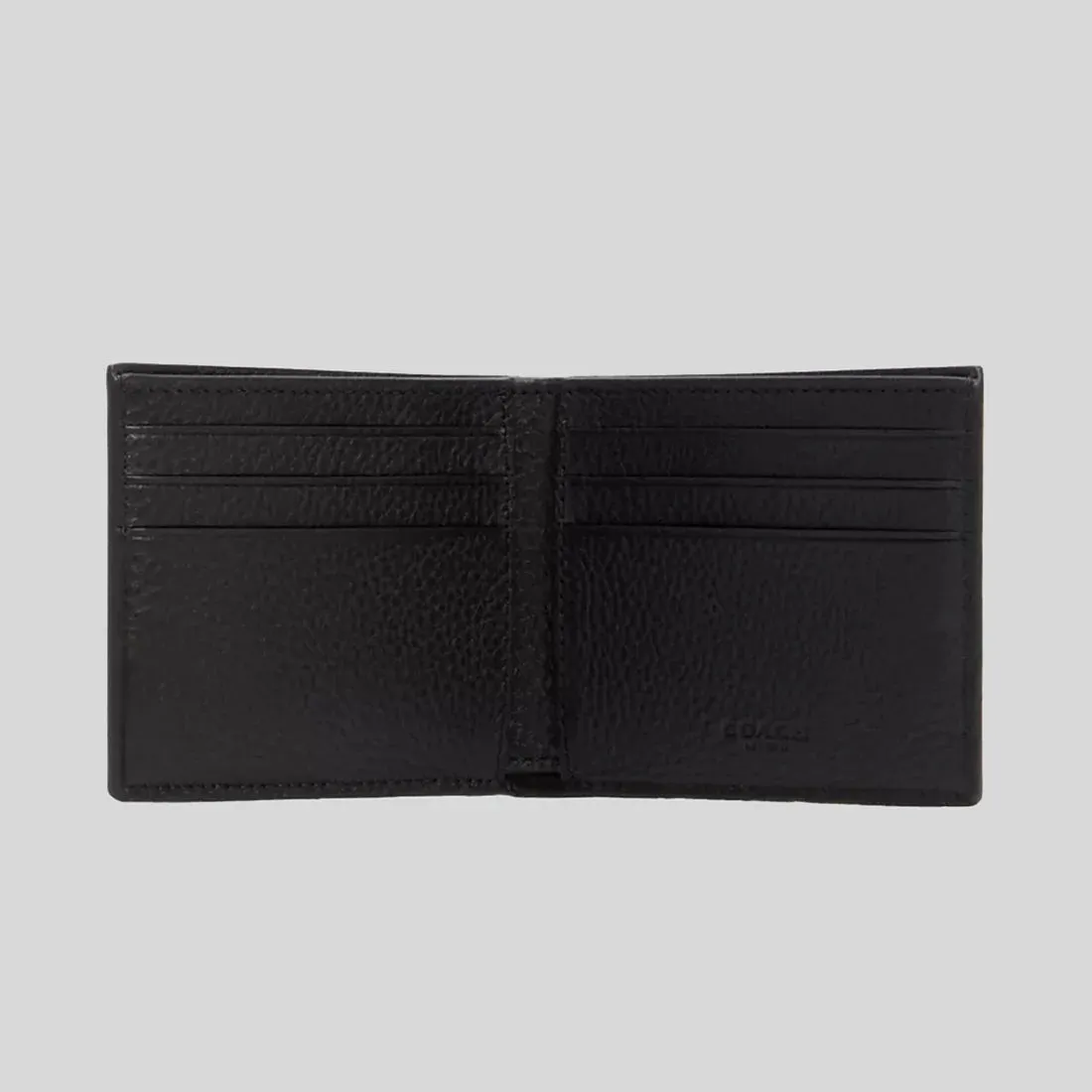 COACH Slim Billfold Wallet With Varsity Stripe Black Saddle RB-3003
