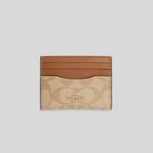 Coach Unisex Slim Id Card Case In Signature Canvas Light Khaki RS-CH415