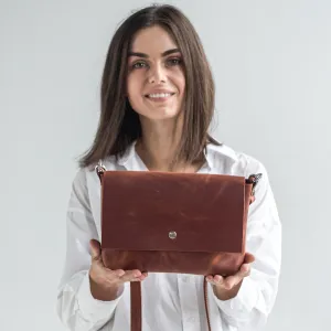 Cognac leather crossbody bag