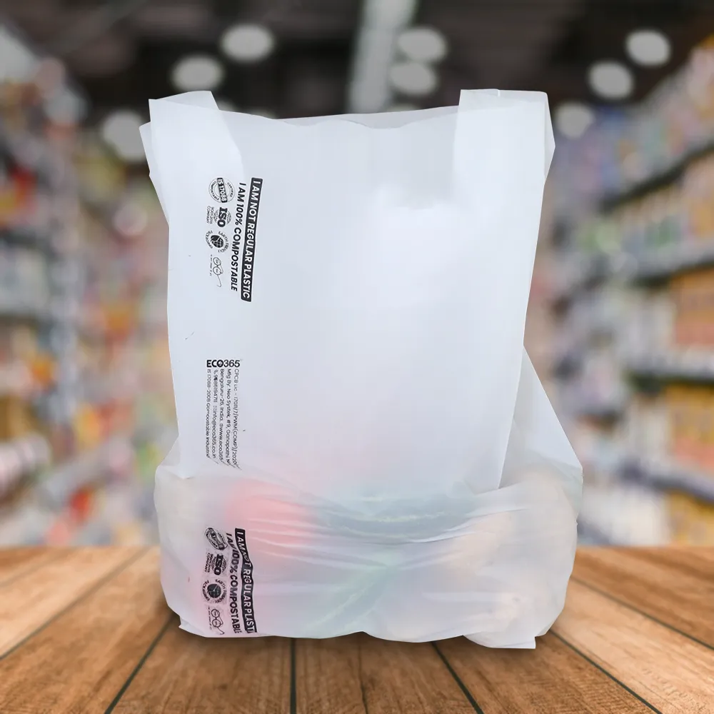 Compostable Milky White Bags for Vegetable, Fruits, Groceries (Size: 16"x20", 30Micron)