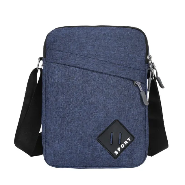 Cyflymder Men Messenger Bags Canvas Shoulder Bag Mens Simple Waterproof Crossbody Bag Travel Mini Satchel Bag for Man Waist Packet