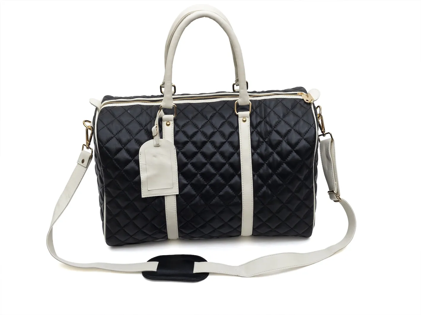 Diamond Quilted Classic Weekender Tote Bag