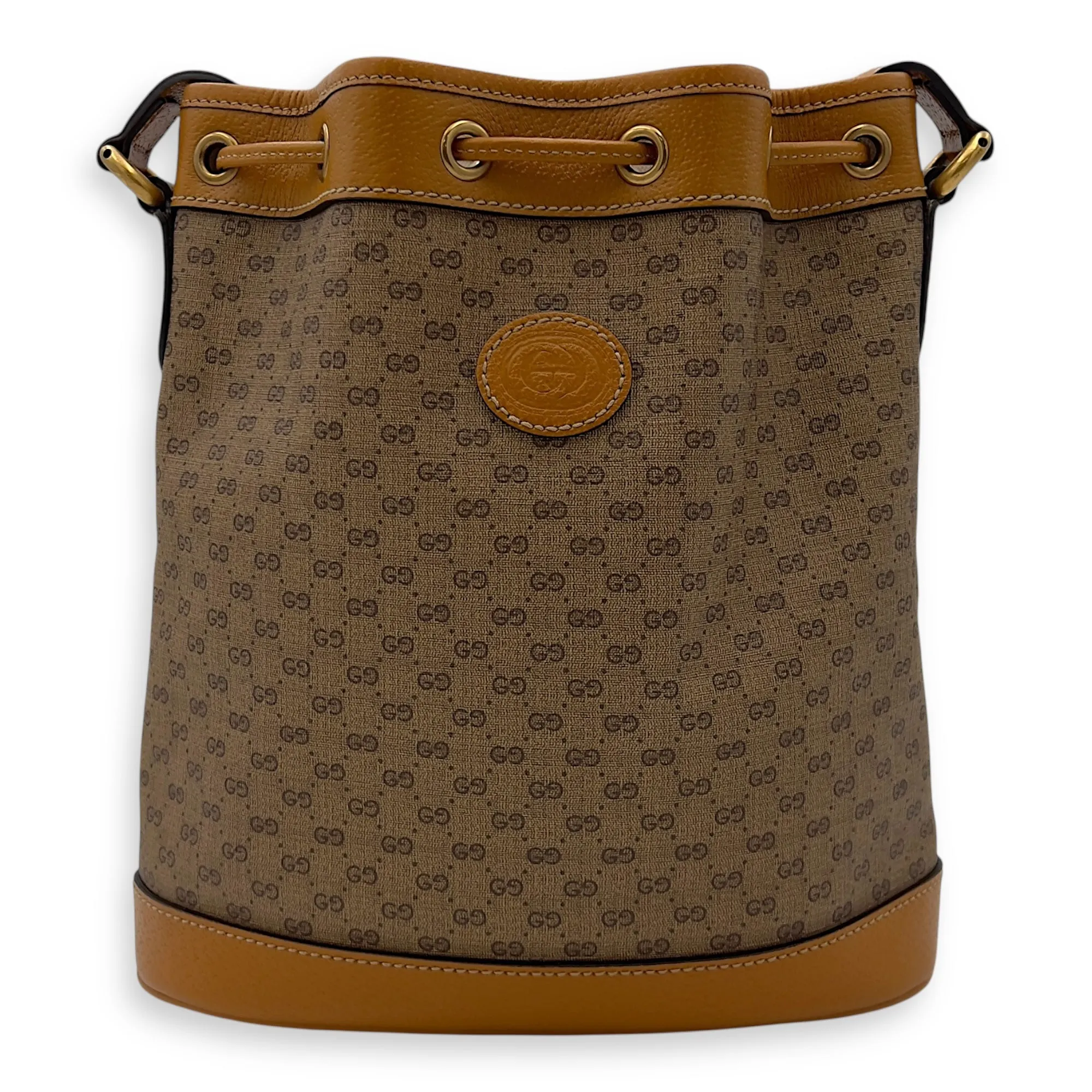 Disney Bucket Bag Brown in Coated Canvas, Gold hardware