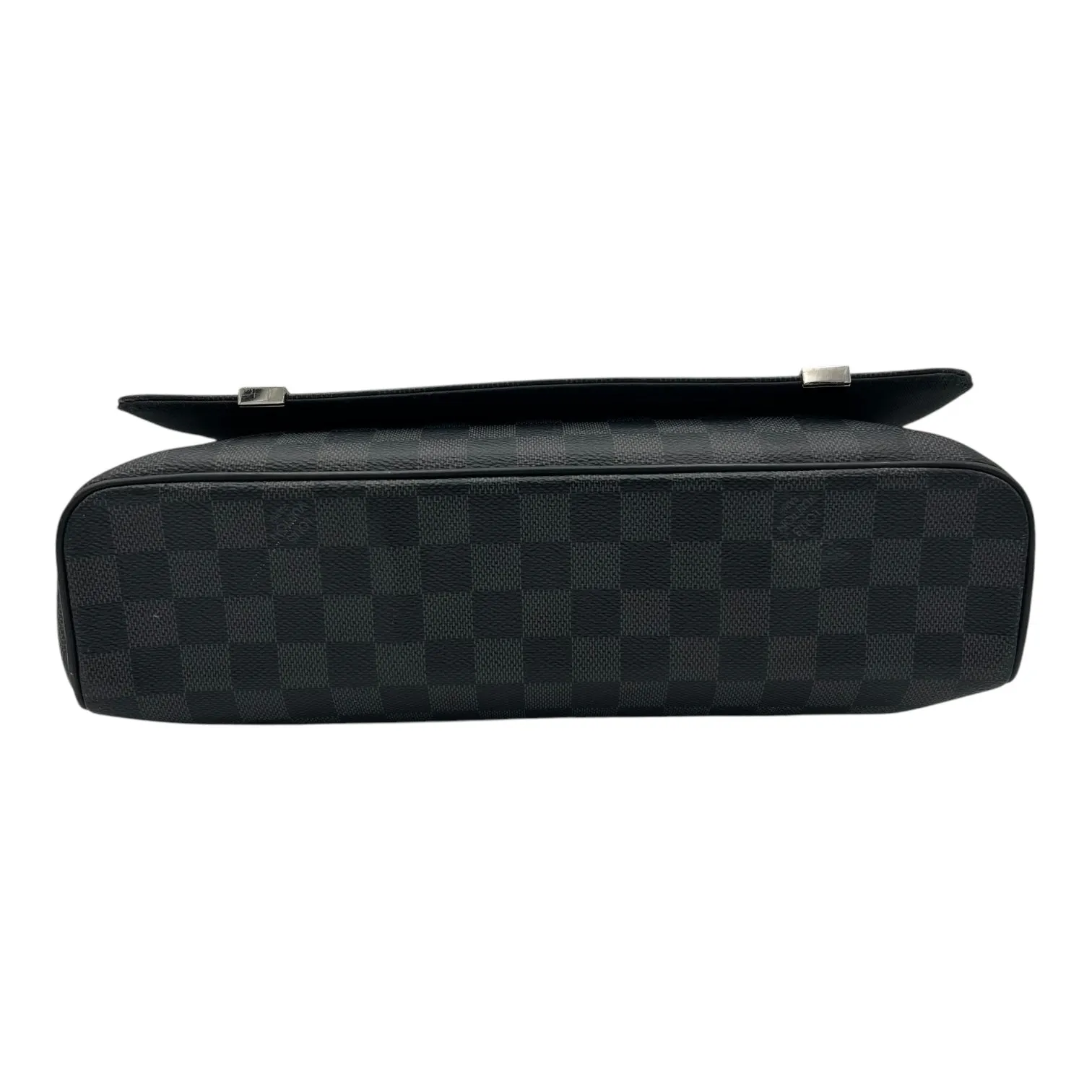 District Messenger MM Graphite in Coated Canvas, Silver hardware