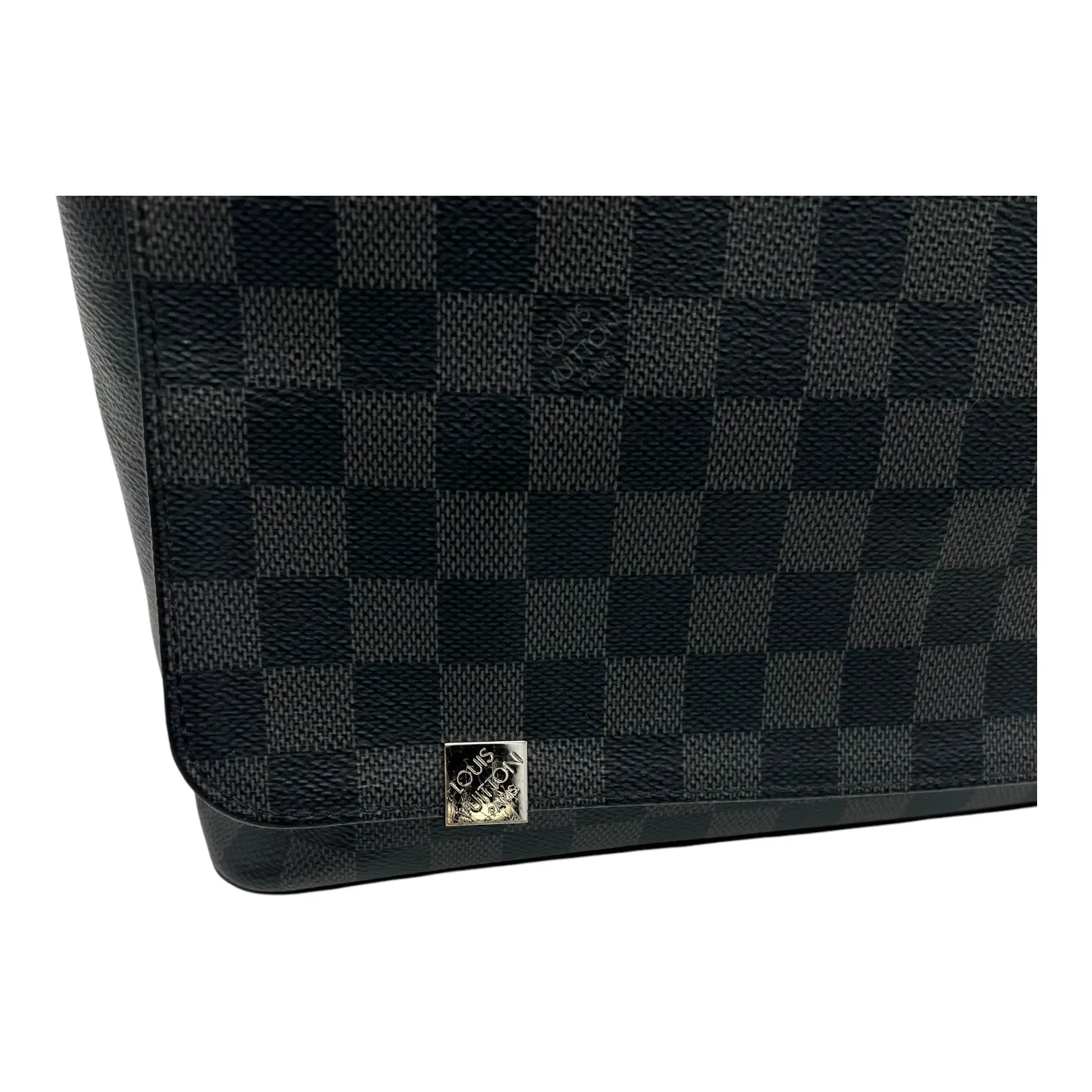 District Messenger MM Graphite in Coated Canvas, Silver hardware