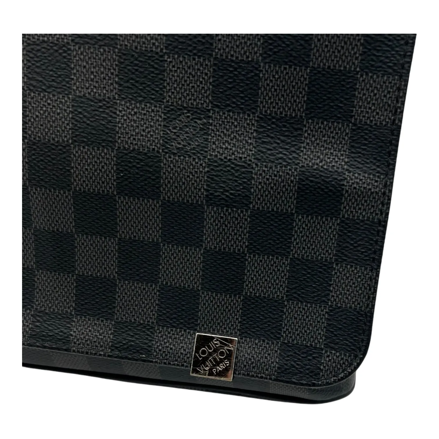 District Messenger MM Graphite in Coated Canvas, Silver hardware