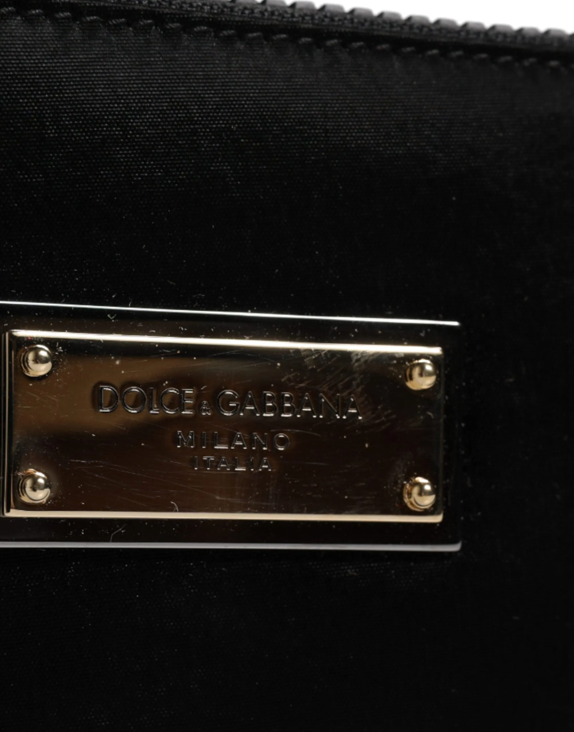 Dolce&Gabbana Women Black Multifunctional Kit Bag Leather Casual Keyring Clutch