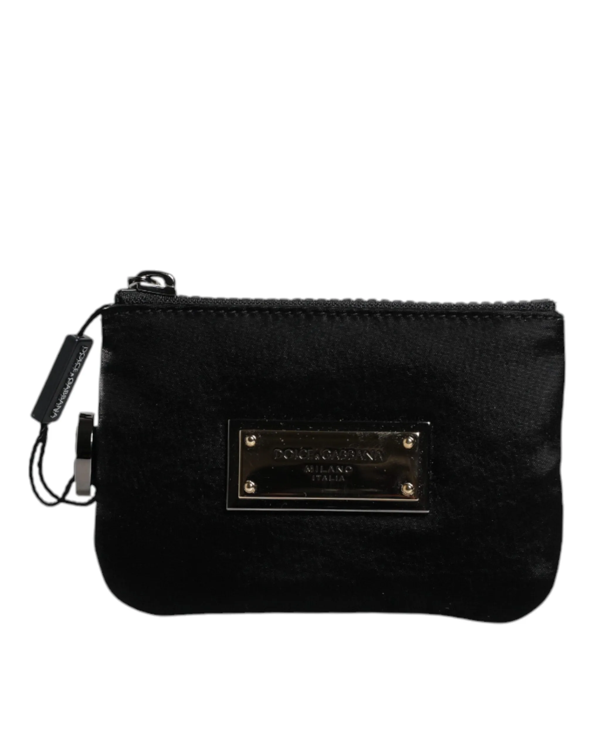 Dolce&Gabbana Women Black Multifunctional Kit Bag Leather Casual Keyring Clutch
