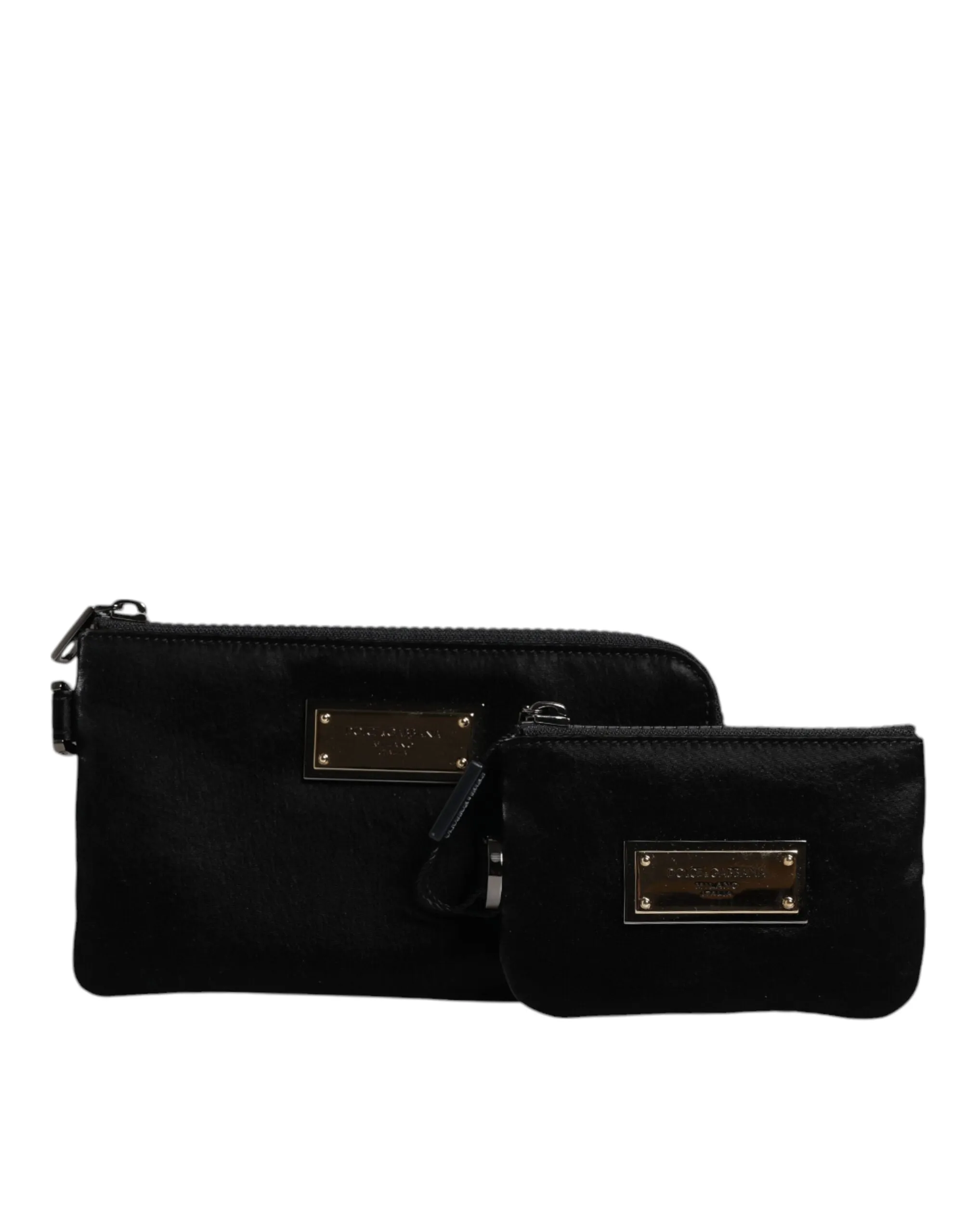 Dolce&Gabbana Women Black Multifunctional Kit Bag Leather Casual Keyring Clutch