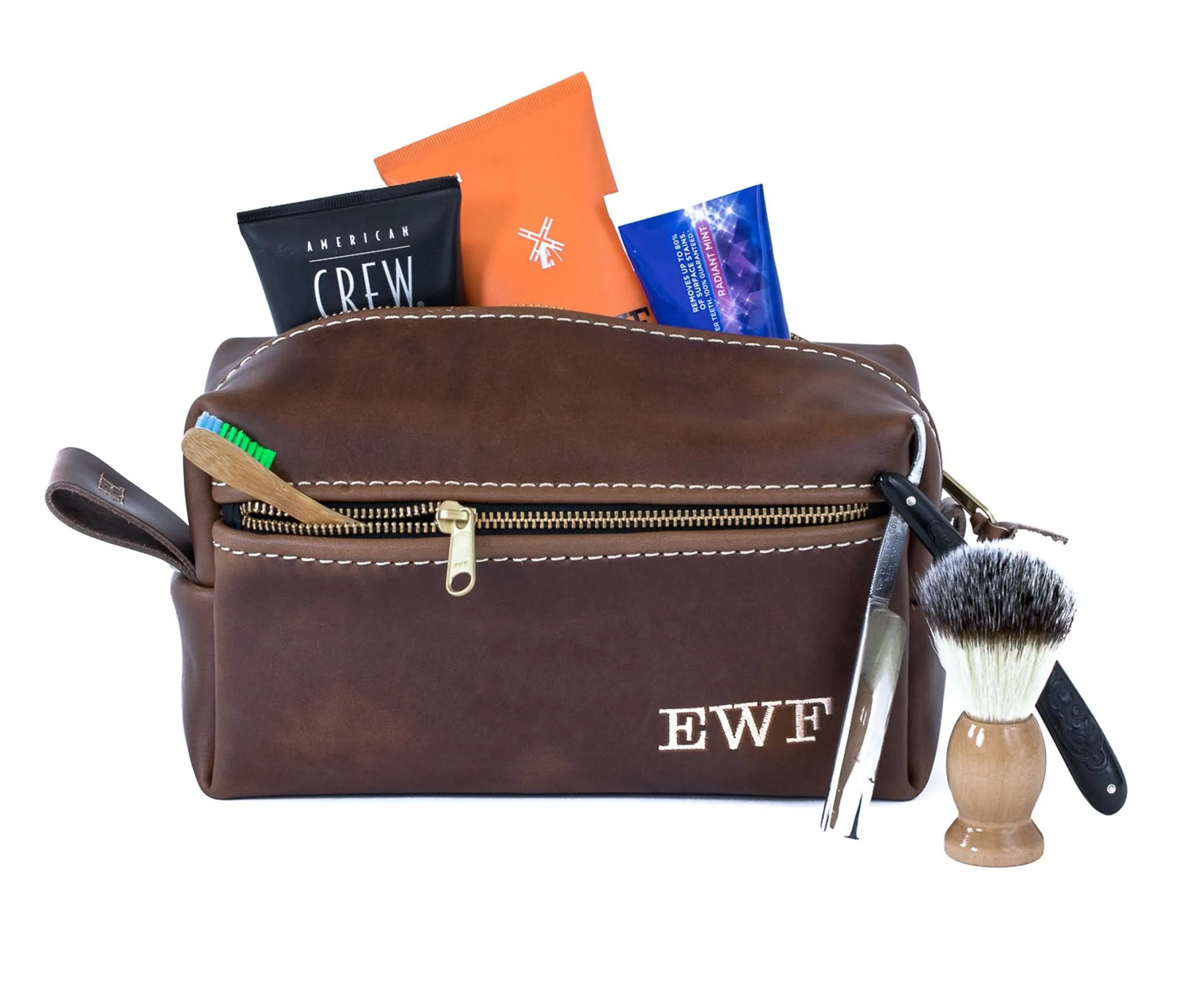 Double Zipper Toiletry Bag by Lifetime Leather Co