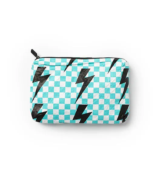 Electric Blue Lightning Splash Proof Pouch